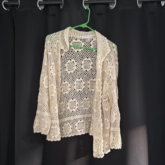 Newport News Crochet Cream Dress and Jacket Set - Picture 6 of 6